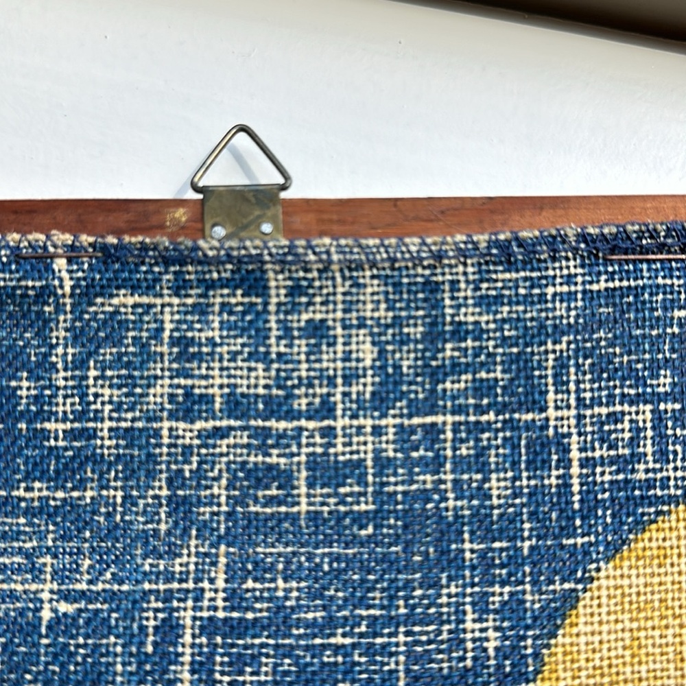 Wall hanging, fine burlap fabric, painted, vintage - Picture 5 of 6